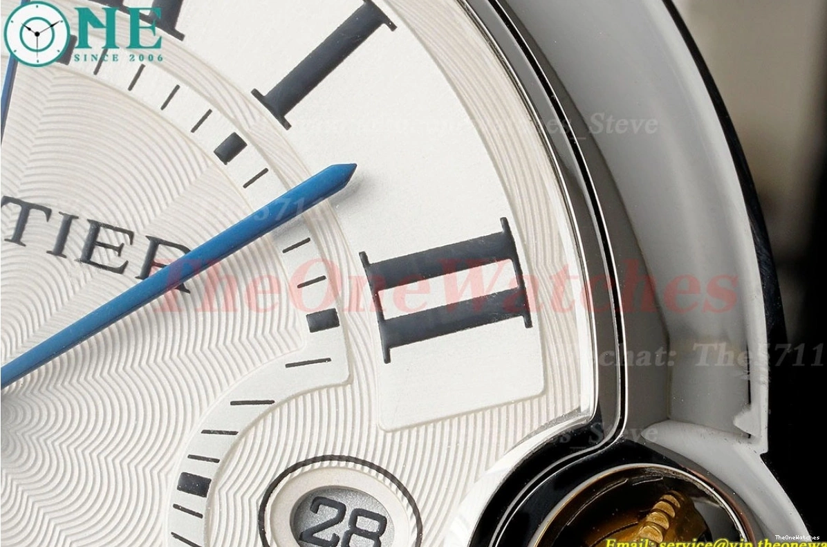 42mm A2824 SS White Dial AF Bleu Ballon Cartier YG De 0121